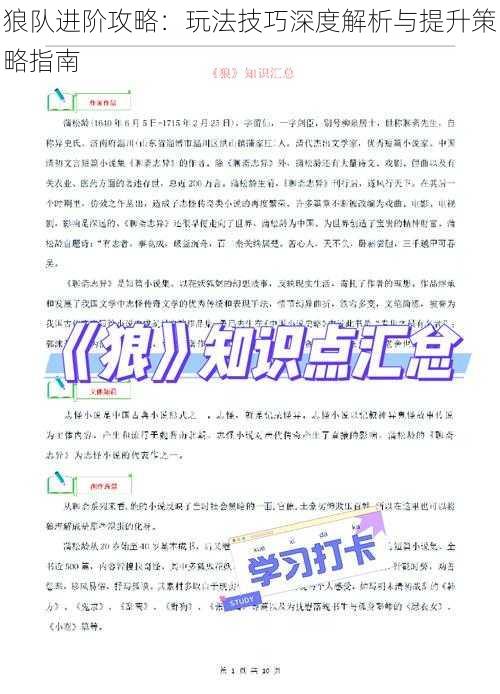 狼队进阶攻略：玩法技巧深度解析与提升策略指南