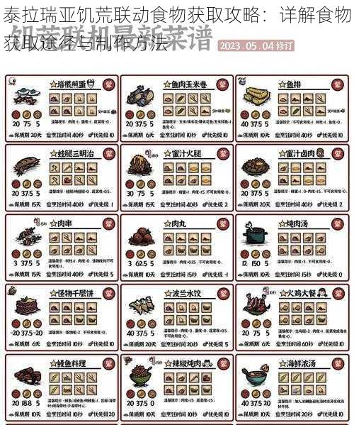 泰拉瑞亚饥荒联动食物获取攻略：详解食物获取途径与制作方法