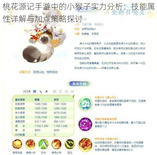 桃花源记手游中的小猴子实力分析：技能属性详解与加点策略探讨