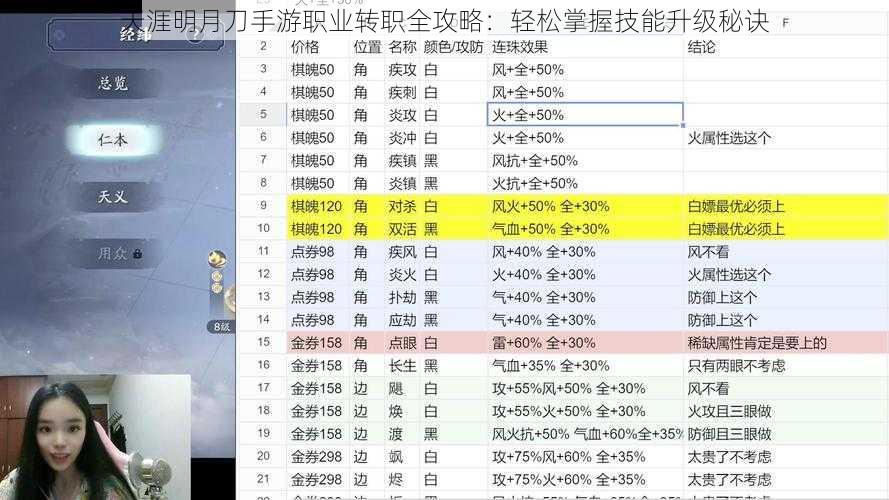 天涯明月刀手游职业转职全攻略：轻松掌握技能升级秘诀