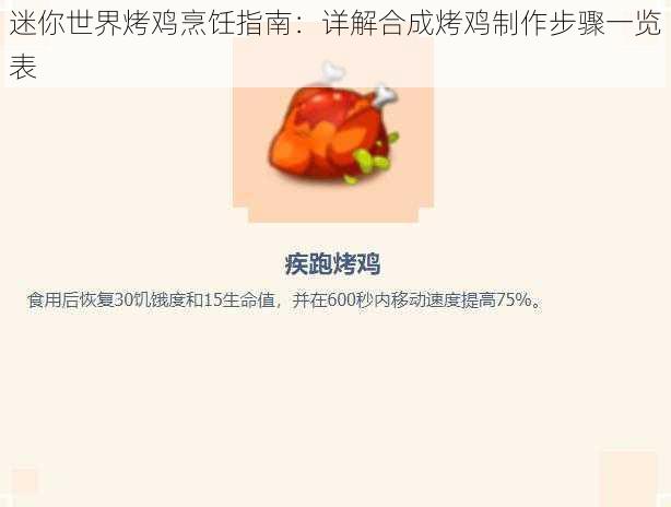 迷你世界烤鸡烹饪指南：详解合成烤鸡制作步骤一览表