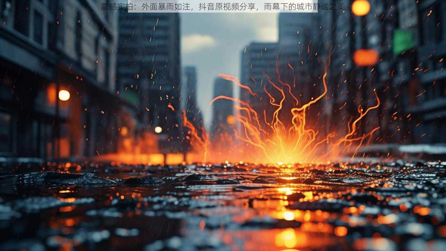 震撼实拍：外面暴雨如注，抖音原视频分享，雨幕下的城市静谧之美